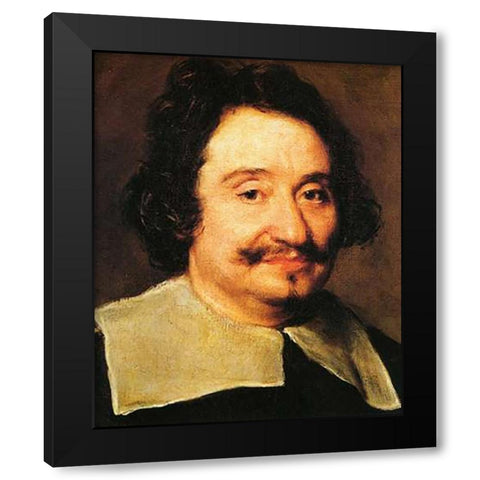 Barber To The Pope Black Modern Wood Framed Art Print with Double Matting by Velazquez, Diego