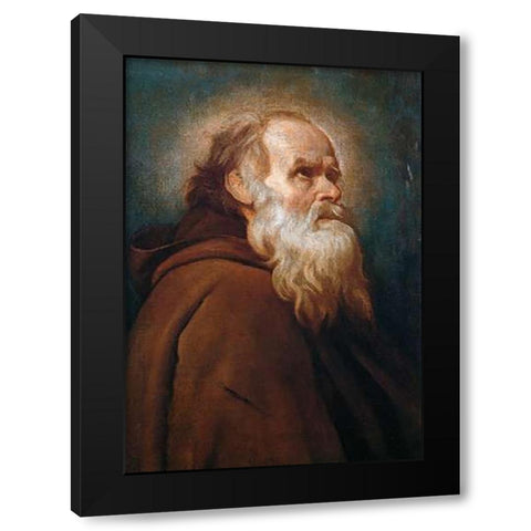 Saint Anthony Abbot Black Modern Wood Framed Art Print by Velazquez, Diego