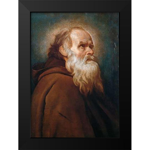 Saint Anthony Abbot Black Modern Wood Framed Art Print by Velazquez, Diego