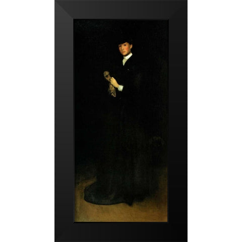 Arrangement In Black Portrait Of Mrs Cassatt 1883 Black Modern Wood Framed Art Print by Whistler, James McNeill