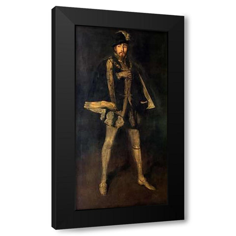 Arrangement In Black Sir Henry Irving 1876 Black Modern Wood Framed Art Print by Whistler, James McNeill