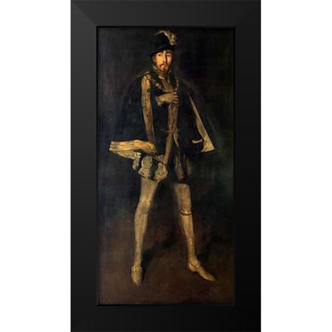 Arrangement In Black Sir Henry Irving 1876 Black Modern Wood Framed Art Print by Whistler, James McNeill