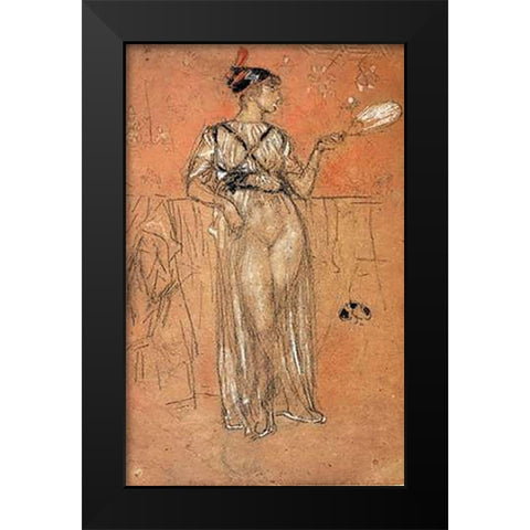 Black And Red 1892 Black Modern Wood Framed Art Print by Whistler, James McNeill