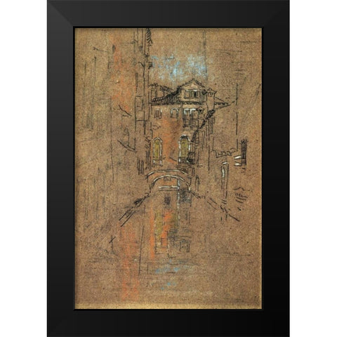 Canal 1879 Black Modern Wood Framed Art Print by Whistler, James McNeill