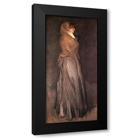 Effie Dean Black Modern Wood Framed Art Print with Double Matting by Whistler, James McNeill