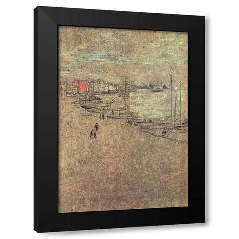 From The Cafe Orientale 1879 Black Modern Wood Framed Art Print by Whistler, James McNeill