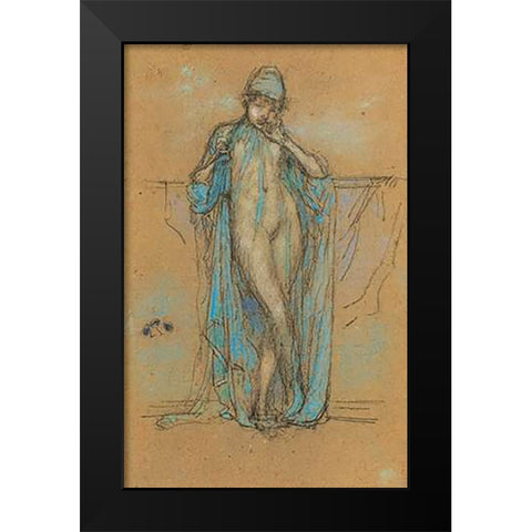 Harmony In Blue And Violet Black Modern Wood Framed Art Print by Whistler, James McNeill