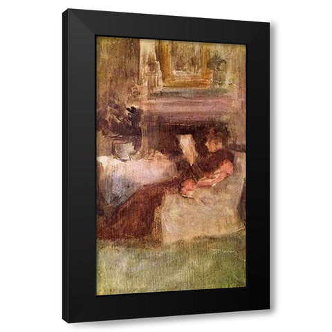 Miss Ethel Philip Black Modern Wood Framed Art Print by Whistler, James McNeill