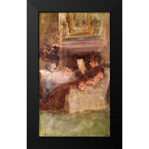 Miss Ethel Philip Black Modern Wood Framed Art Print by Whistler, James McNeill