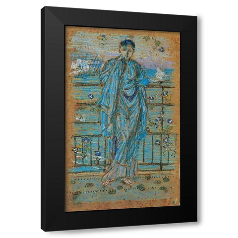 Morning Glories 1865 Black Modern Wood Framed Art Print with Double Matting by Whistler, James McNeill