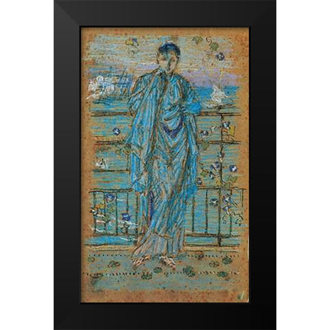 Morning Glories 1865 Black Modern Wood Framed Art Print by Whistler, James McNeill