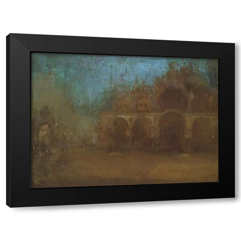 Nocturne Blue And Gold St Marks Venice 1879 Black Modern Wood Framed Art Print with Double Matting by Whistler, James McNeill