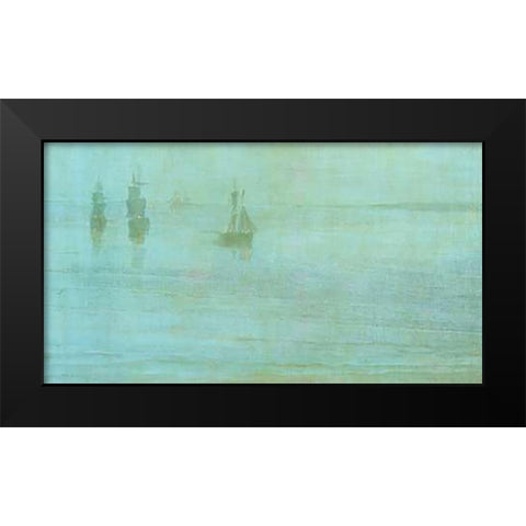 Nocturne The Solent 1866 Black Modern Wood Framed Art Print by Whistler, James McNeill