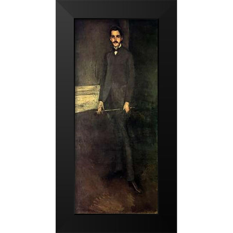 Portrait Of George W Vanderbilt 1897 Black Modern Wood Framed Art Print by Whistler, James McNeill