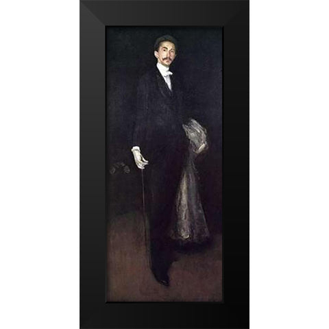 Robert Comte De Montesquiou-Fezensac Black Modern Wood Framed Art Print by Whistler, James McNeill