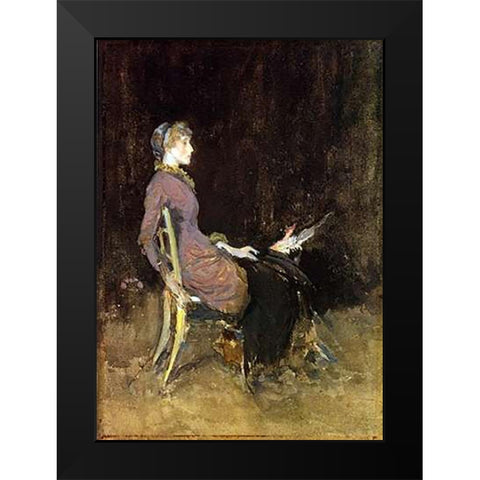 Study In Black And Gold Madge ODonoghue 1883 Black Modern Wood Framed Art Print by Whistler, James McNeill