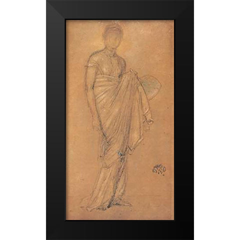 Tanagra 1869 Black Modern Wood Framed Art Print by Whistler, James McNeill
