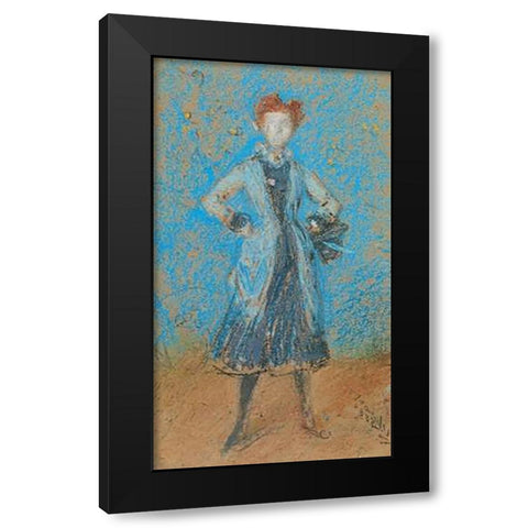 The Blue Girl 1872 Black Modern Wood Framed Art Print by Whistler, James McNeill