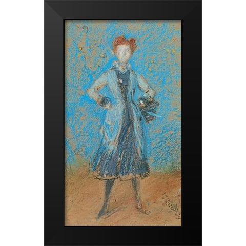 The Blue Girl 1872 Black Modern Wood Framed Art Print by Whistler, James McNeill