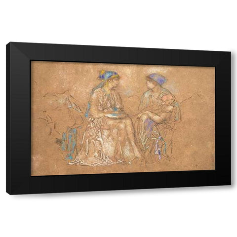 The Conversation 1890 Black Modern Wood Framed Art Print by Whistler, James McNeill