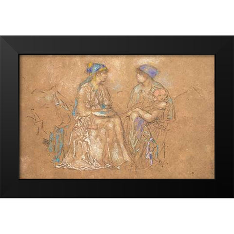 The Conversation 1890 Black Modern Wood Framed Art Print by Whistler, James McNeill