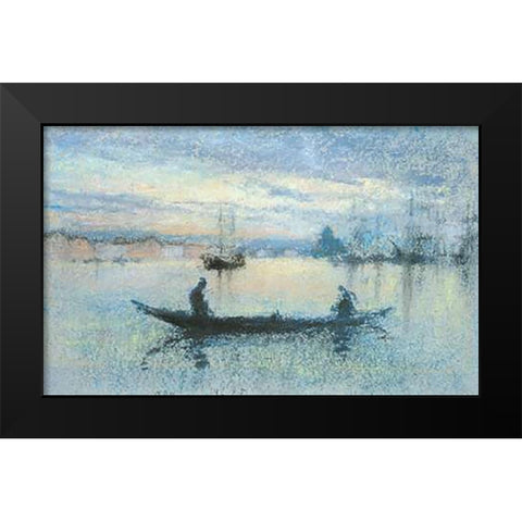 The Guidecca Note In Flesh Color Black Modern Wood Framed Art Print by Whistler, James McNeill