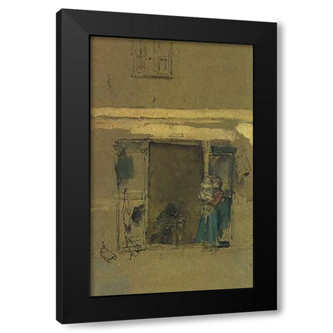 The Open Door 1901 Black Modern Wood Framed Art Print by Whistler, James McNeill