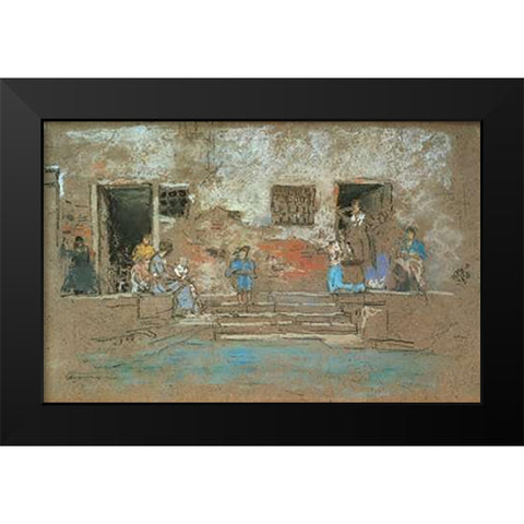 The Steps 1880 Black Modern Wood Framed Art Print by Whistler, James McNeill