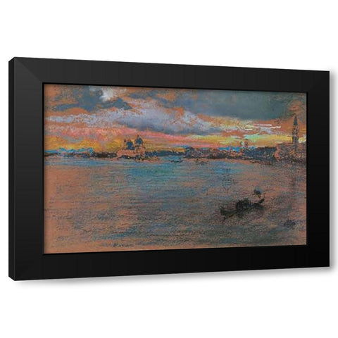 The Storm Sunset 1879 Black Modern Wood Framed Art Print by Whistler, James McNeill