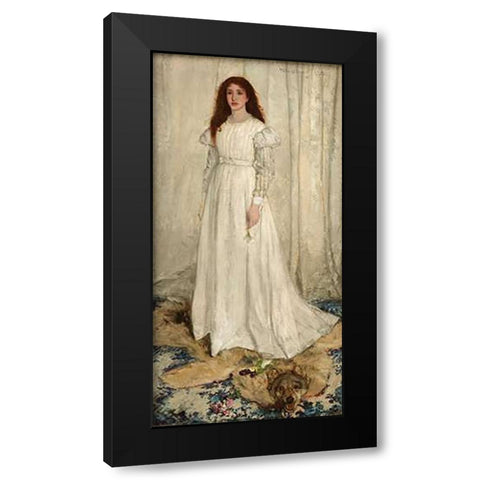 The White Girl Black Modern Wood Framed Art Print with Double Matting by Whistler, James McNeill