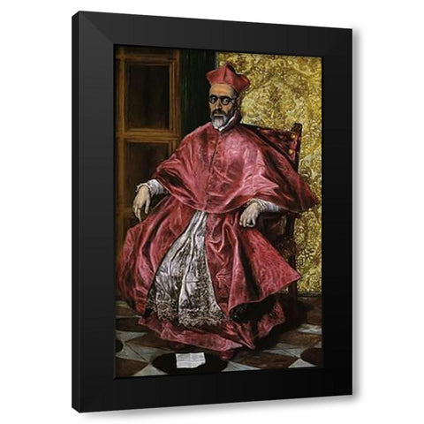 A Cardinal Probably Cardinal Nino De Guevara Black Modern Wood Framed Art Print by Greco, El