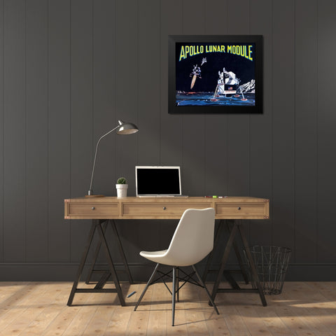 Apollo Lunar Module Black Modern Wood Framed Art Print by Retrobot
