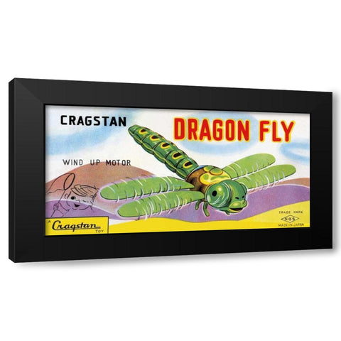 Cragstan Dragon Fly Black Modern Wood Framed Art Print with Double Matting by Retrobot