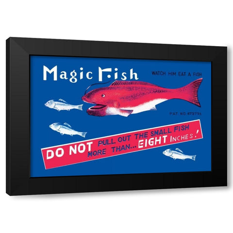 Magic Fish Black Modern Wood Framed Art Print by Retrobot