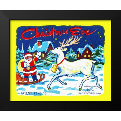 Christmas Eve Black Modern Wood Framed Art Print by Unknown