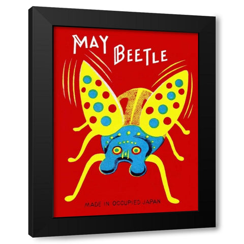 May Beetle Black Modern Wood Framed Art Print by Retrobot