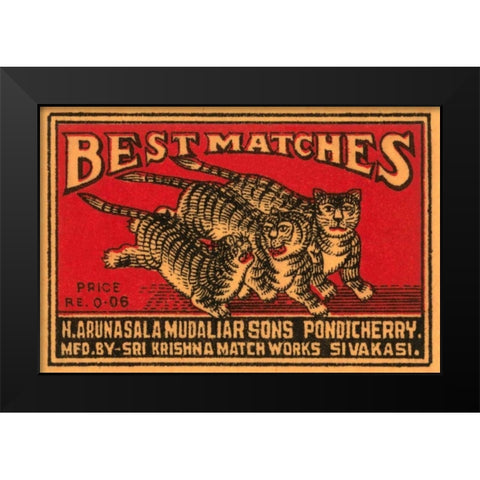 Three Tiger - Best Matches Black Modern Wood Framed Art Print by Phillumenart