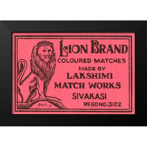 Lion Brand Coloured Matches Black Modern Wood Framed Art Print by Phillumenart
