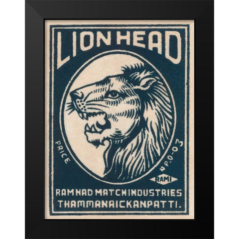 Lion Head Black Modern Wood Framed Art Print by Phillumenart