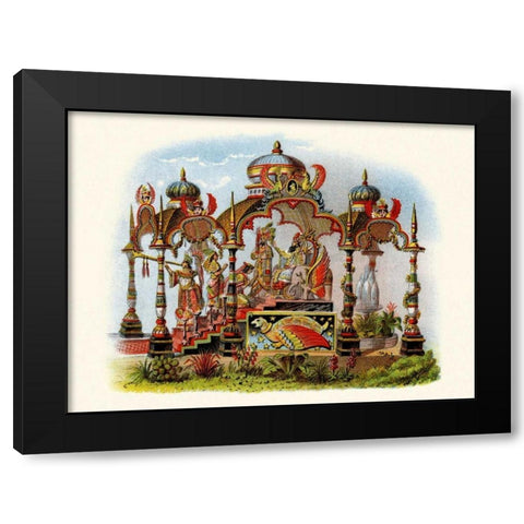 Knighthood - Mardi Gras Parade Float Design Black Modern Wood Framed Art Print with Double Matting by Unknown