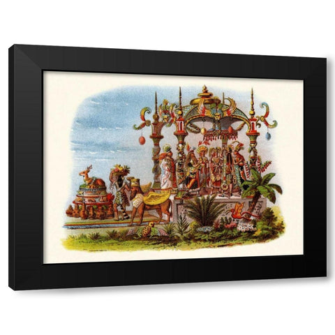 Marriage - Mardi Gras Parade Float Design Black Modern Wood Framed Art Print with Double Matting by Unknown