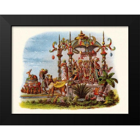 Marriage - Mardi Gras Parade Float Design Black Modern Wood Framed Art Print by Unknown