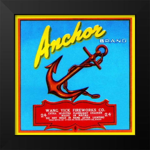 Anchor Brand Fireworks Black Modern Wood Framed Art Print by Unknown