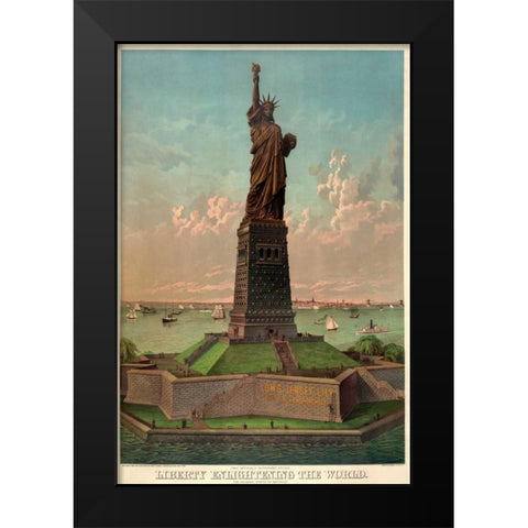 Liberty enlightening the world Black Modern Wood Framed Art Print by Unknown