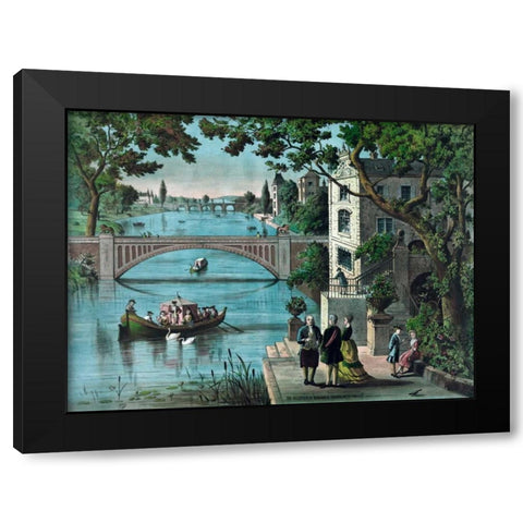 Reception of Benjamin Franklin in France Black Modern Wood Framed Art Print with Double Matting by Brothers, Charles