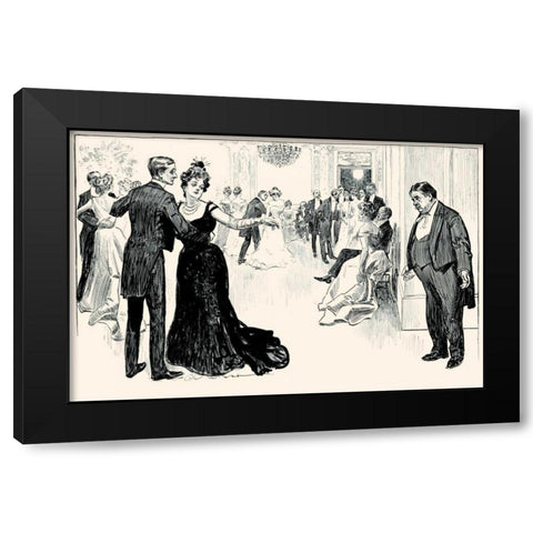 Matrimonial Misfits Black Modern Wood Framed Art Print with Double Matting by Gibson, Charles Dana