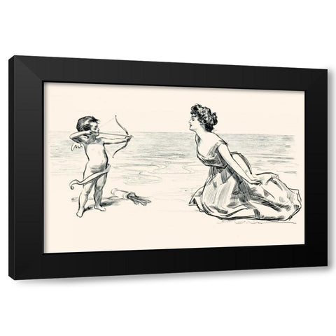 Big Game Black Modern Wood Framed Art Print by Gibson, Charles Dana