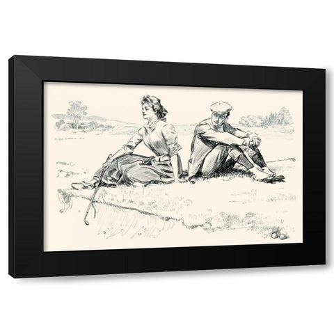 A Little Incident Black Modern Wood Framed Art Print with Double Matting by Gibson, Charles Dana