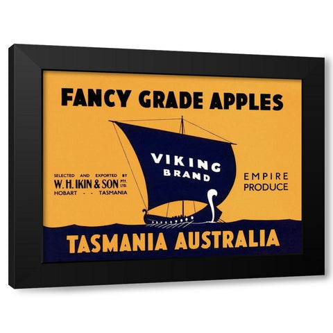 Viking Brand Fancy Grade Apples Black Modern Wood Framed Art Print with Double Matting by Retrolabel