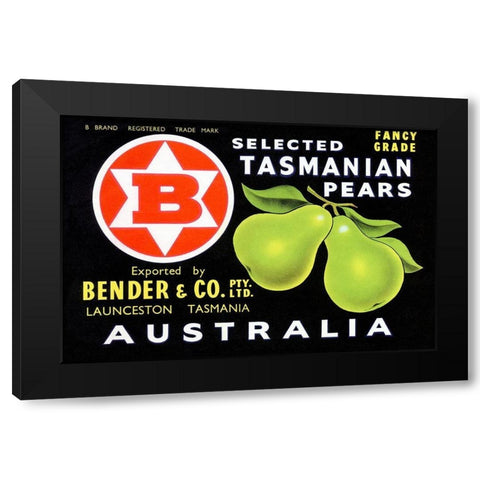Bender and Co. Selected Tasmanian Pears Black Modern Wood Framed Art Print by Unknown